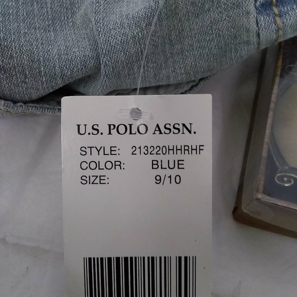 U.s. POLO ASSN. Shorts Daisy Dukes Blue Denim Distressed Jeans Size 9/10 - Picture 6 of 8